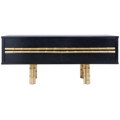Mid-Century Italian Black and Gold Chest of Drawer