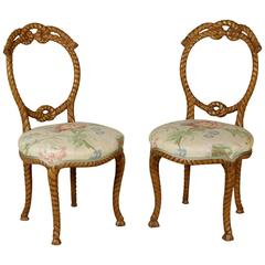 Two Elegant Carved Beech Neoclassical Chairs, France, 18th Century