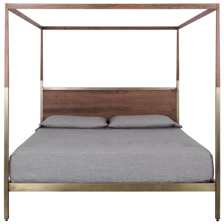 Canopy Bed by Uhuru Design, Brass and Walnut For Sale at ...