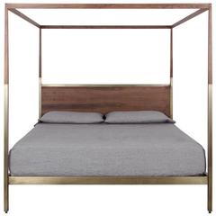 Canopy Bed by Uhuru Design, Brass and Walnut 1
