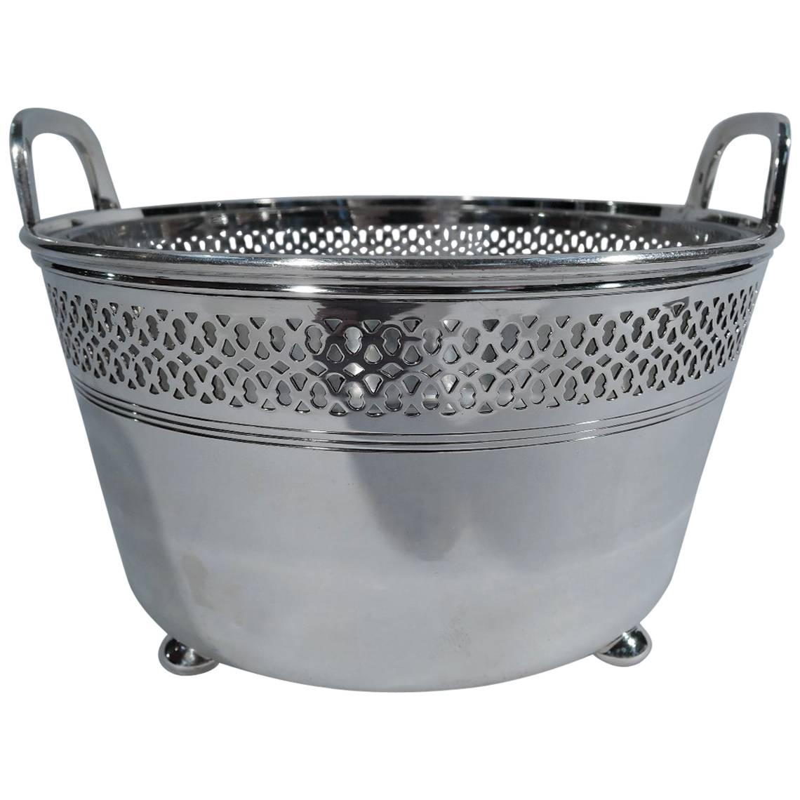 Tiffany Edwardian Pierced Sterling Silver Ice Bucket