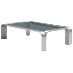 Modern Coffee Table in Aluminium and Glass