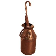 Antique Quirky Umbrella Stand, Copper Milk Churn or Pail, Industrial Antiques