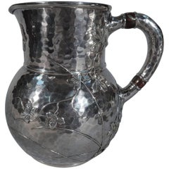 Tiffany Mixed Metal and Hand Hammered Sterling Silver Water Pitcher