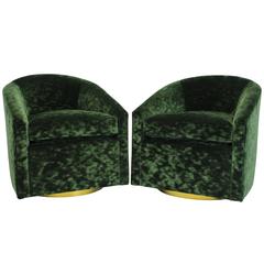 Velvet Green Swivel Chairs 5