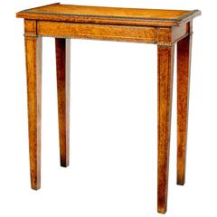 19th Century Regency Burr Oak Side Table with Gilt Brass Gallery