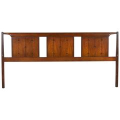 Retro Mid-Century Modern Broyhill Saga Walnut King Headboard