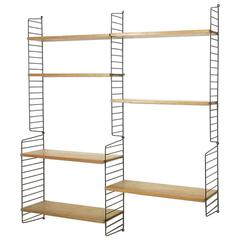 Retro Original 1960s Modular String Wall Unit in Ash Wood by Nisse Strinning, Sweden