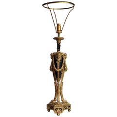 Louis XVI Style Ormolu and Blued Steel Lamp Attributed to Beurdeley, circa 1880