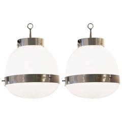 Pair of Sergio Mazza for Artemide Delta Pendants 4