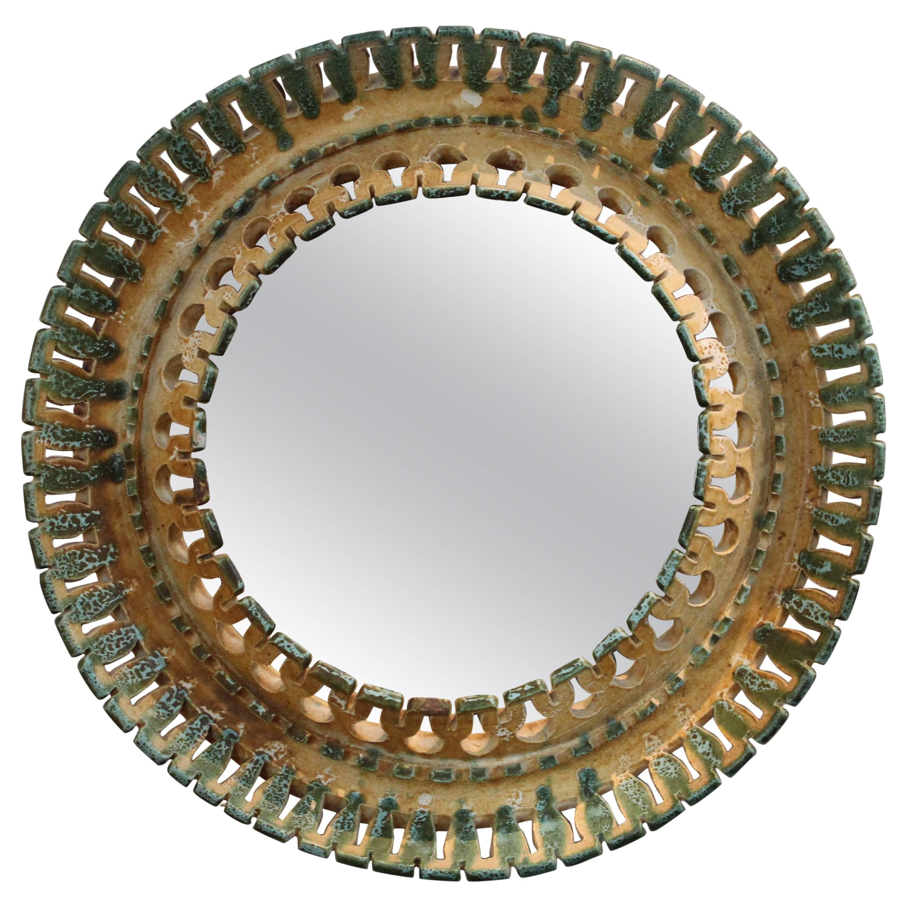 Round Ceramic Italian Mirror
