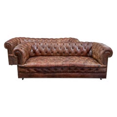 Vintage Pair of 20th Century Leather Chesterfield Sofas