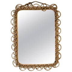 Mid-Century French Bent Bamboo Mirror 4