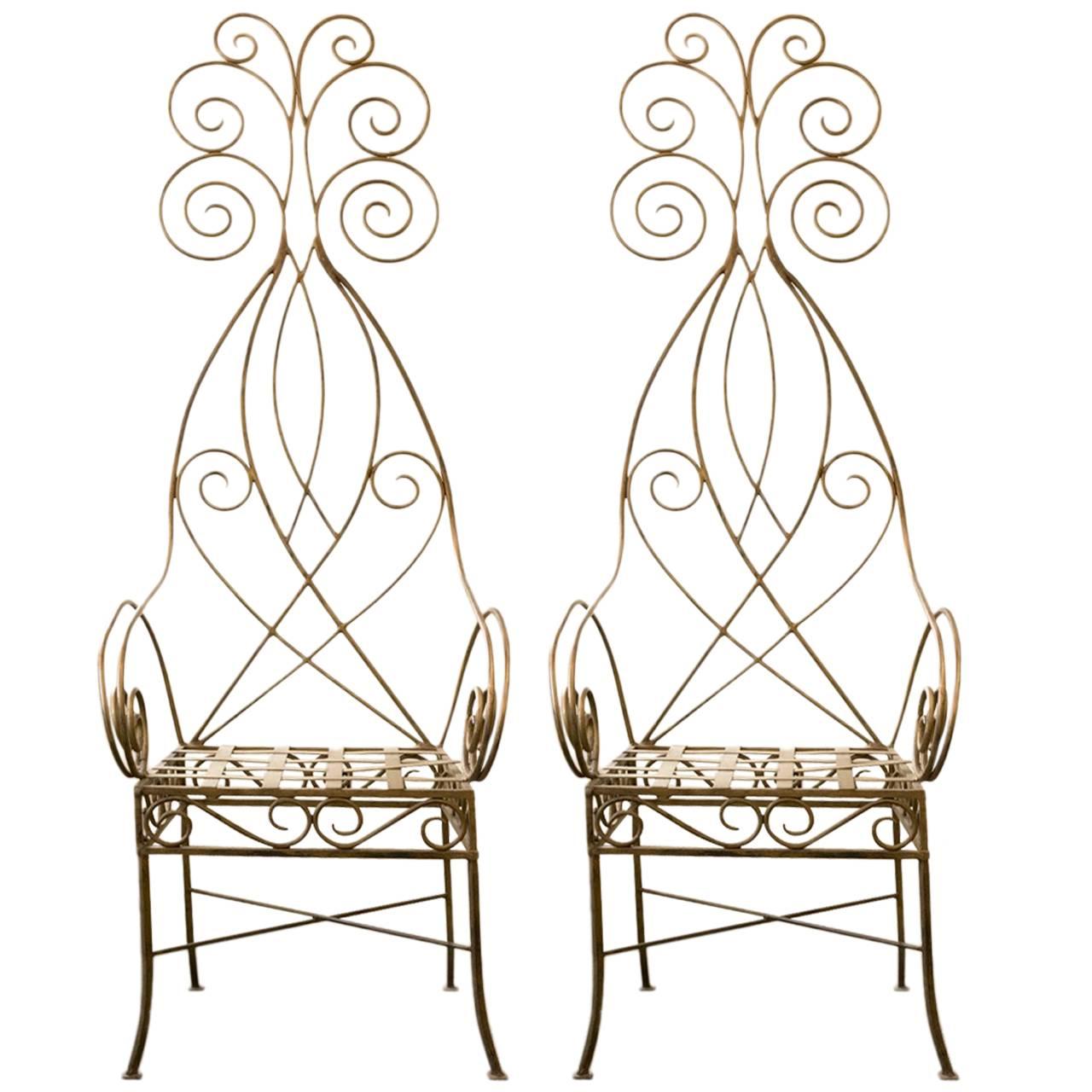Pair of French Metal Fantasy Chairs