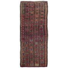 Vintage Berber Moroccan Gallery Rug with Mid-Century Modern Style