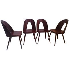 Set of Four Dining plywood Chairs, Tatra, Antonin Suman, 1960s