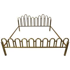 Italian Brass Bed Attributed to Osvaldo Borsani, 1960