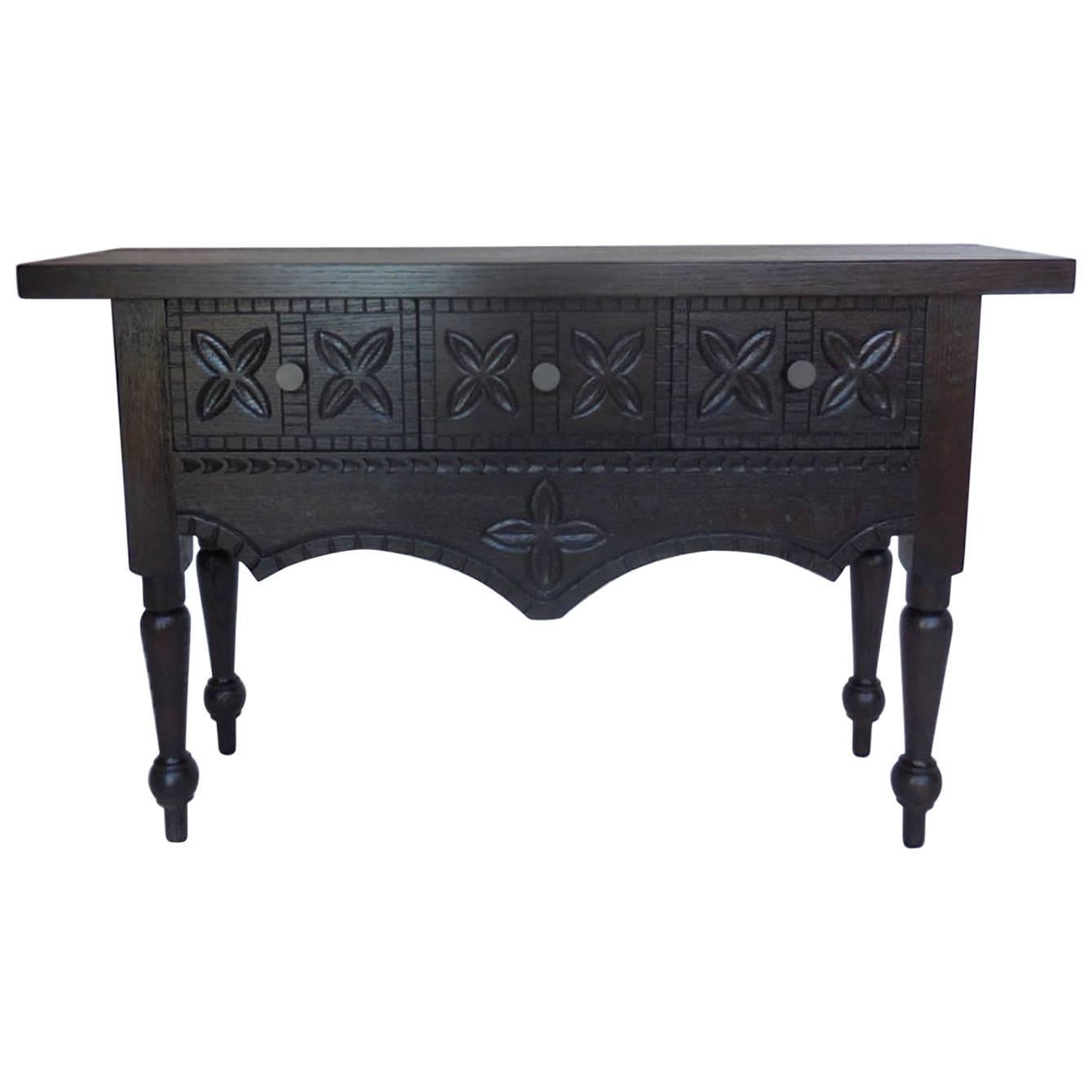 Dos Gallos Custom Carved Console with Drawers
