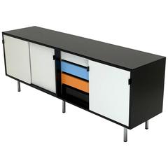 Florence Knoll Credenza with Dynamic Color Scheme in Lacquer