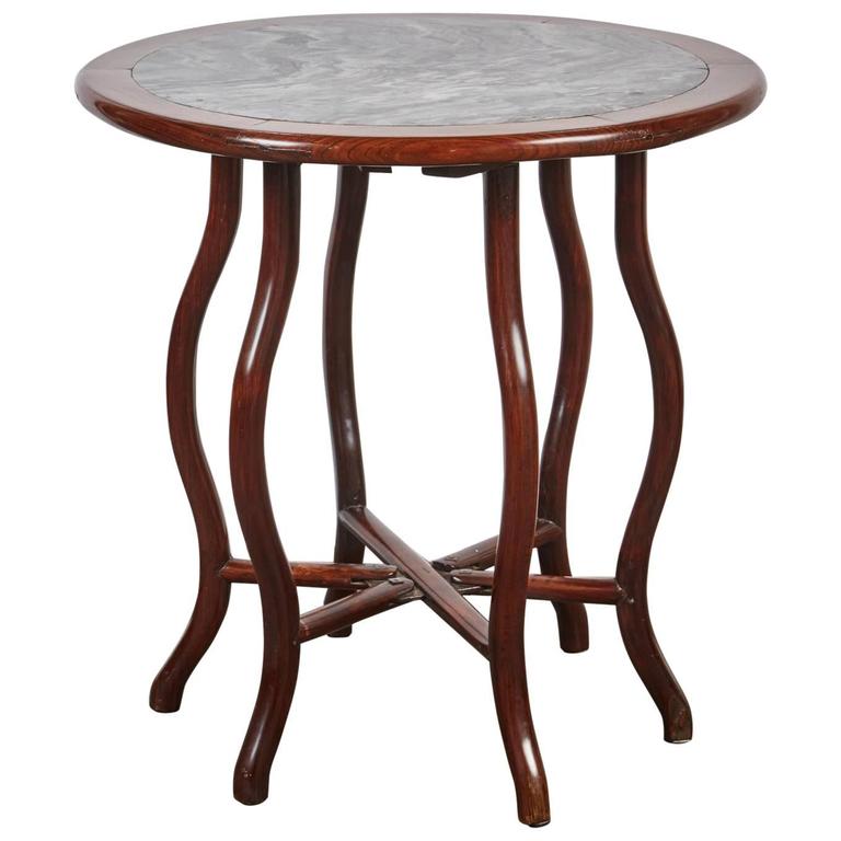 Late 19th Century Chinese Round Rosewood Folding Table For Sale at 1stdibs