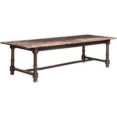 Antique Oak and Pine Refectory Dining Table, circa 1890