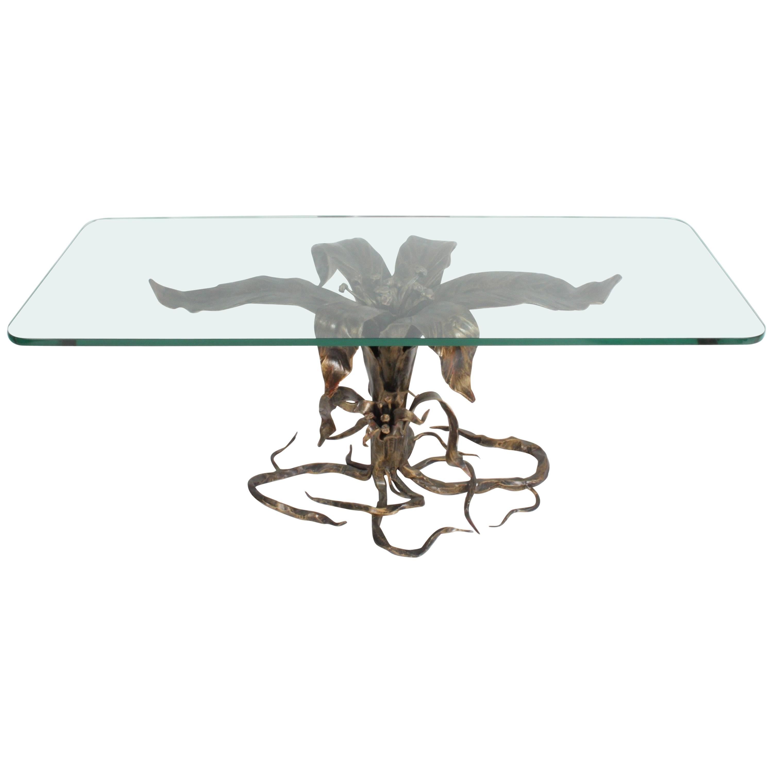 Bertaolami Organic Form Faux Bronze Coffee Table, Italy For Sale