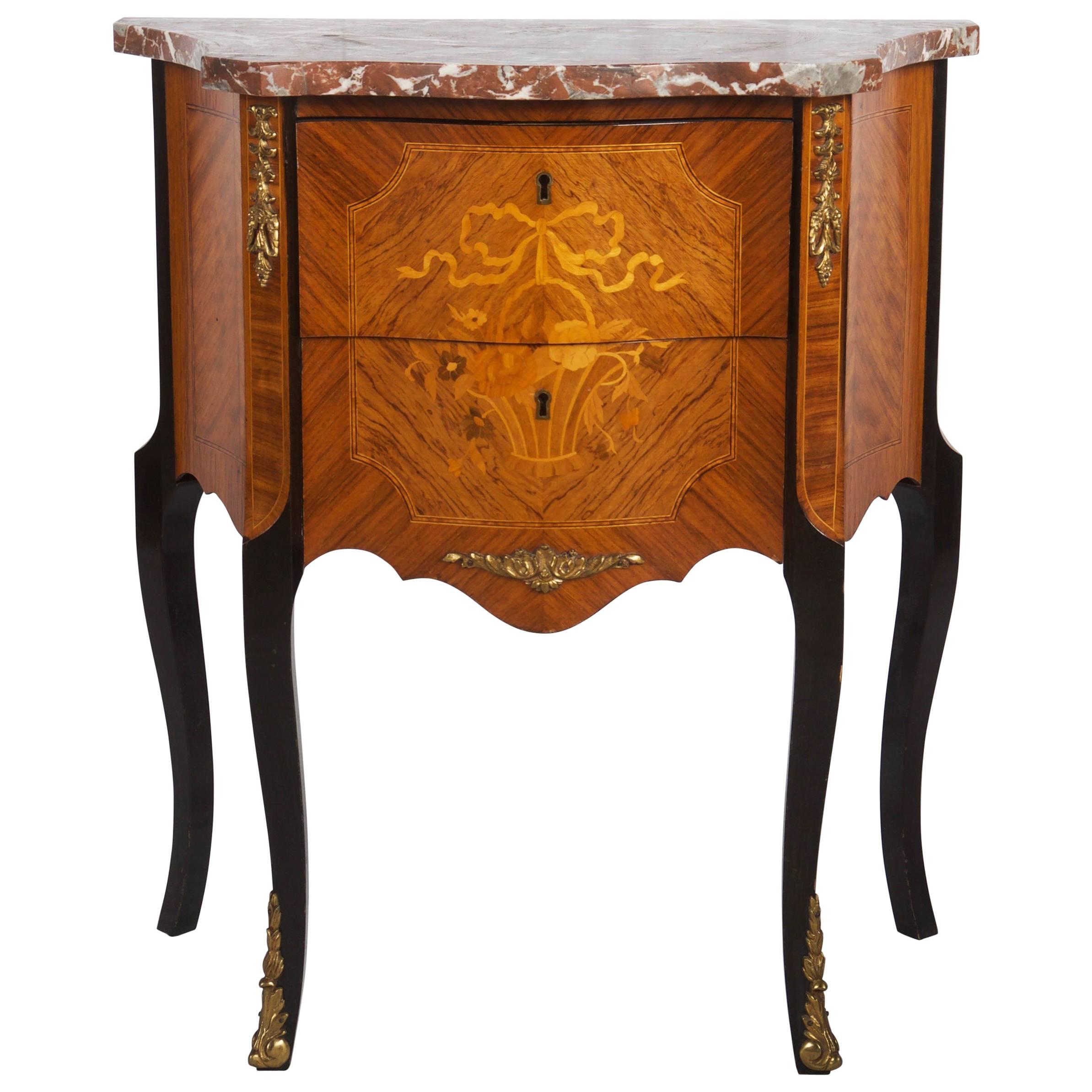 Louis XV Style Marquetry Side Table