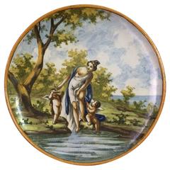 Neoclassical Italian Hand-Painted Plate Neoclassical Italian Hand-Painted Plate