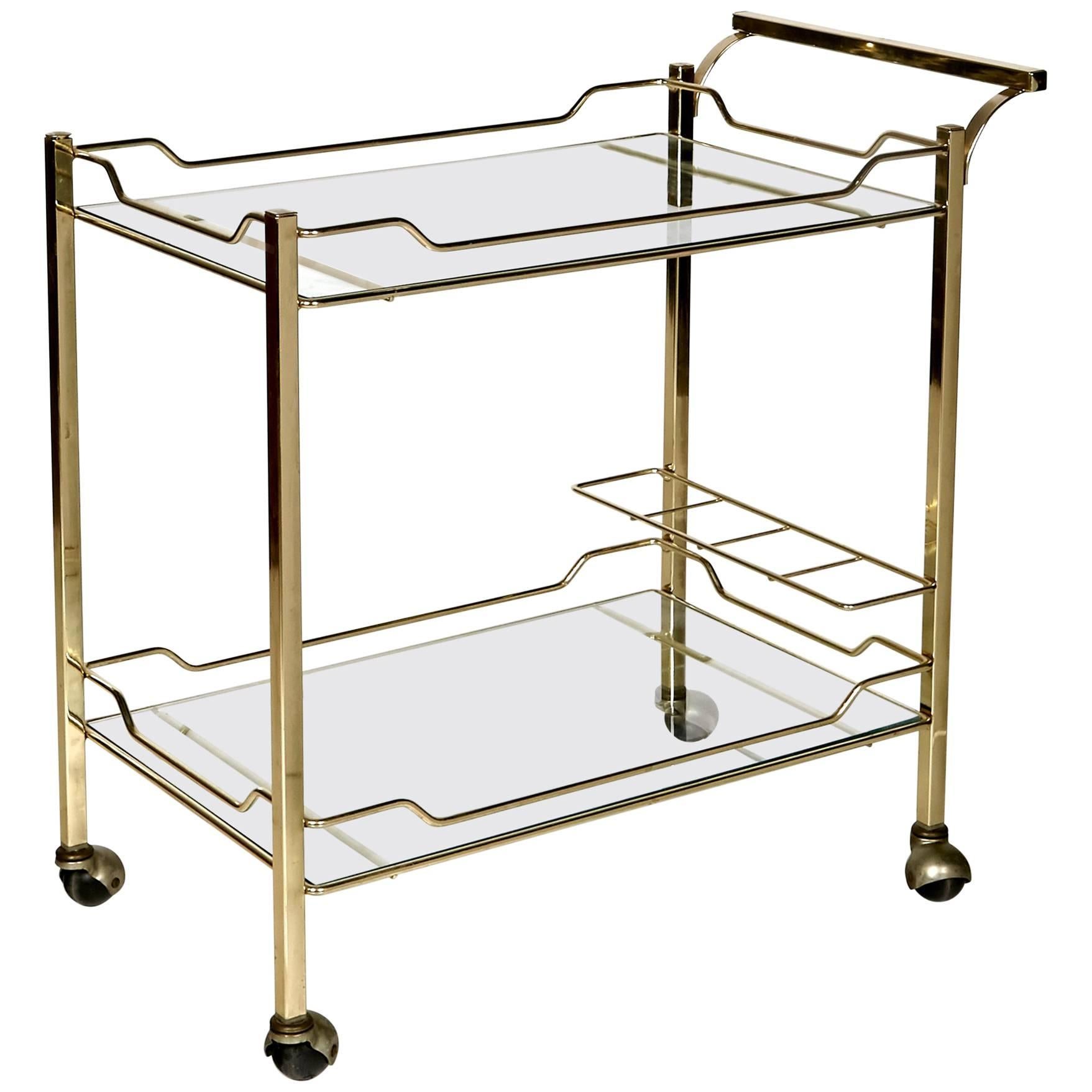 Brass Rolling Bar Cart, 1960s For Sale at 1stDibs