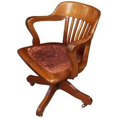 Beautiful Antique Mahogany Office Chair in Perfect Condition