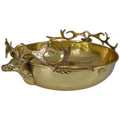 1970s Deer Head Tray in Bronze