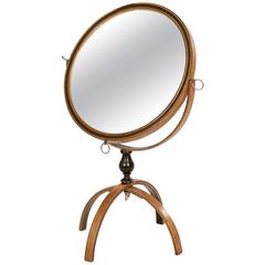 Antique Small Circular Double-Sided Dressing Mirror