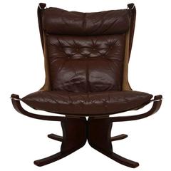 Retro Leather Falcon Chair by Sigurd Ressel, Vintage, 1960s 