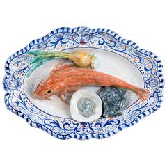 Charles-Jean Avisseau Faience Plate with Red Mullet
