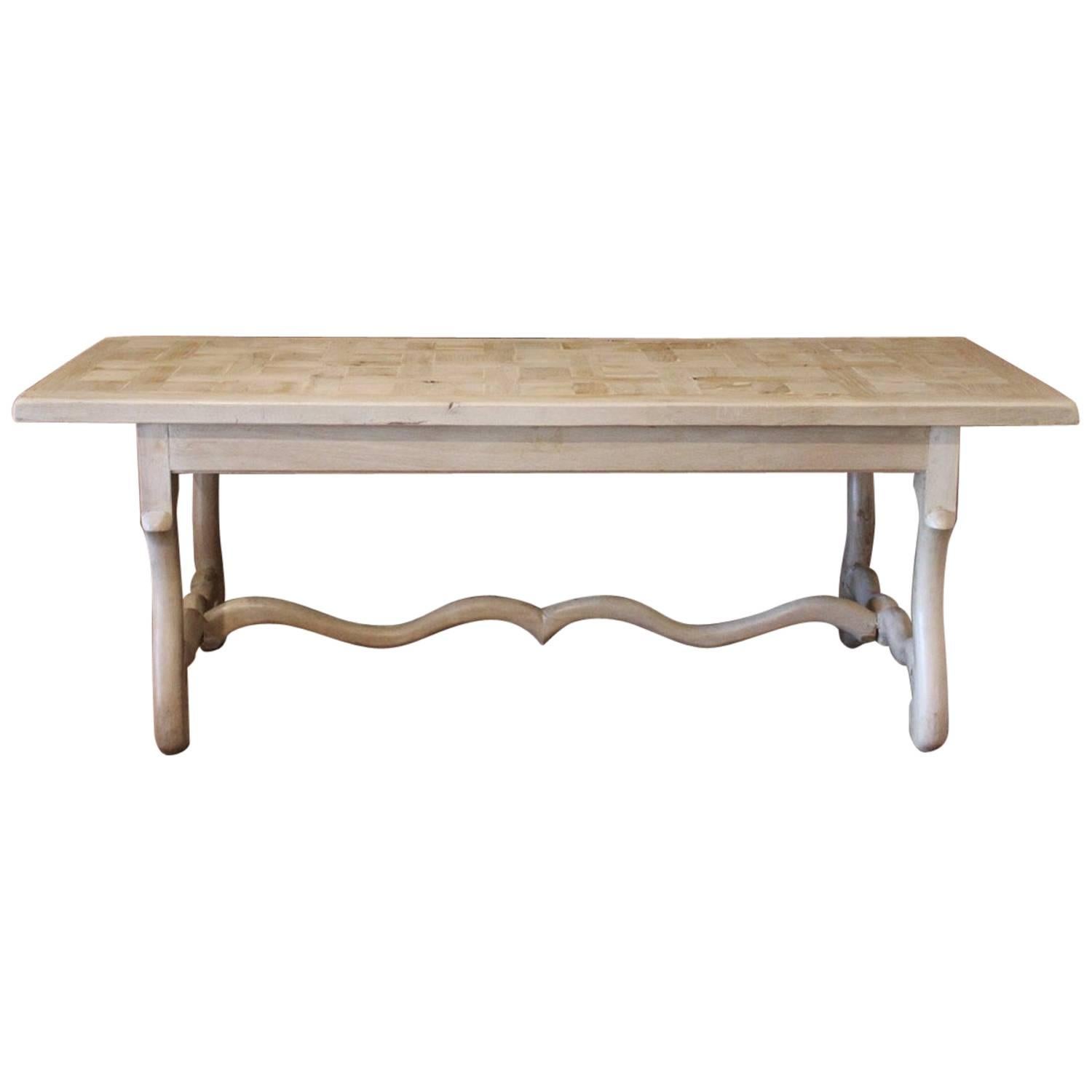 19th Century French Bleached Oak Dining Table