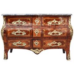 Beautiful 18th Century Louis XV Chest of Drawers in Wooden Marquetry