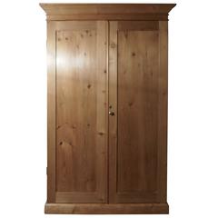 Victorian Stripped Pine Wardrobe Compactum