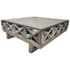 Mid-Century Modern Square Mirror Coffee Table in the Style of Milo Baughman 7
