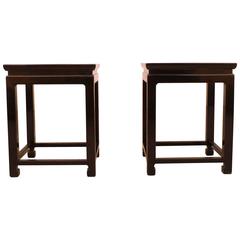 Fine Black Lacquer End Tables