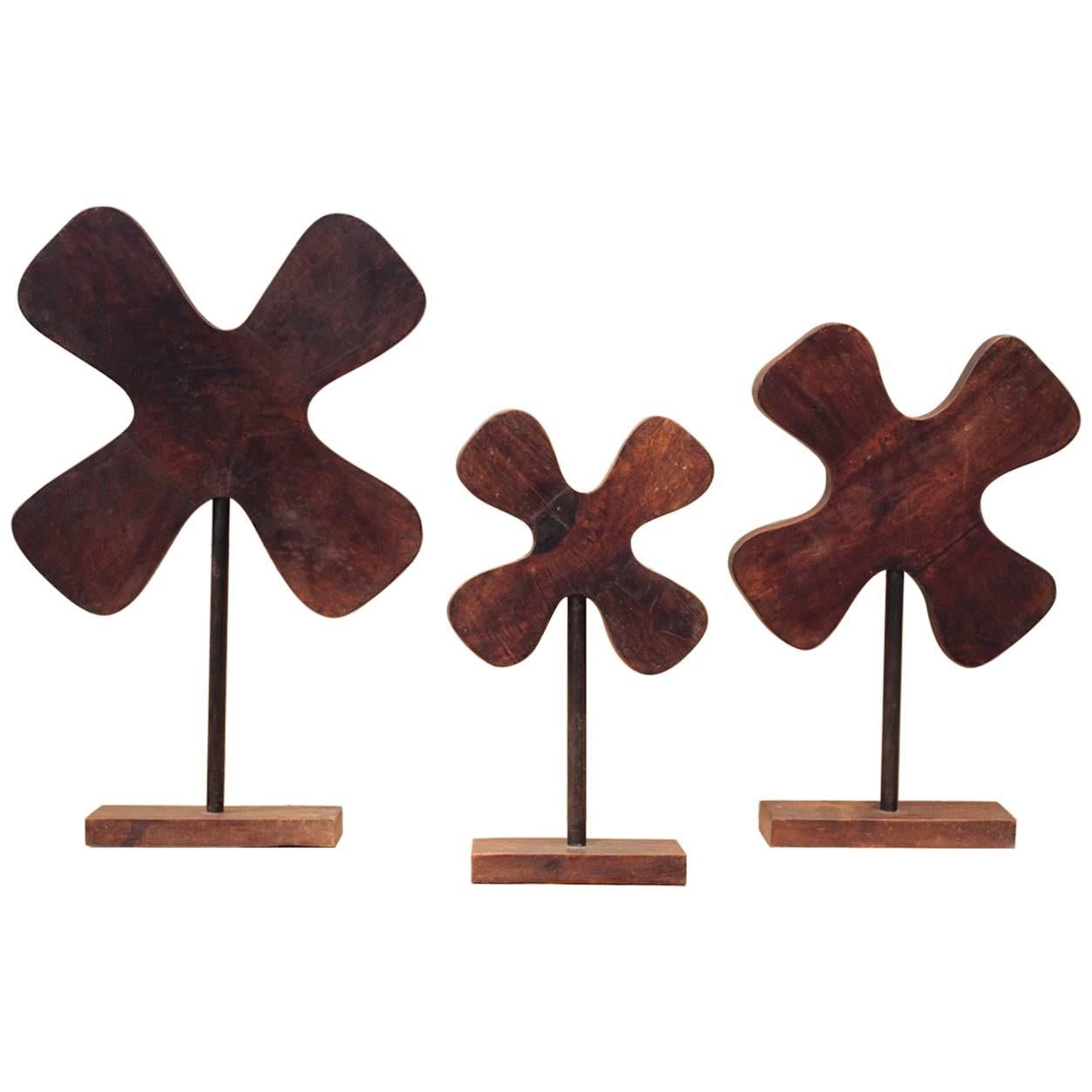 1960s Group of Three Wooden Profile Moulds
