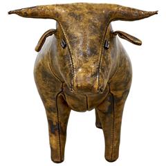 Abercrombie and Fitch Leather Bull Ottoman by Omersa 5
