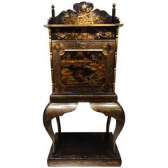 19th Century Japanese Lacquer Secretary Desk Richly Decorated
