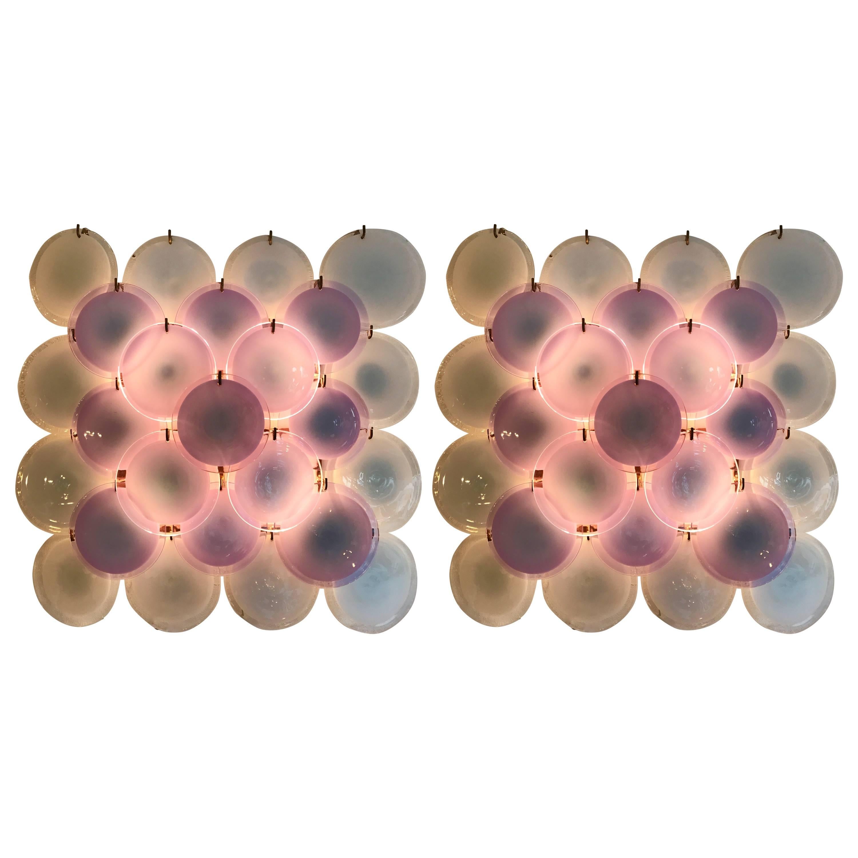 Pair of Sconces Wall Panels by Vistosi, Italy, 1970s