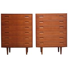 Pair of Teak Highboy Chest of Drawers by Poul Hundevad 7