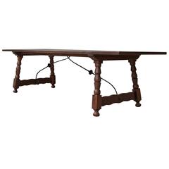 1920s Large Spanish Revival Dining Room Trestle Table