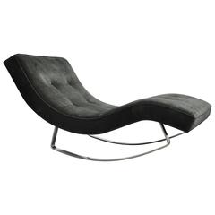 Adrian Pearsall Rocking Chaise Longue with Chrome Base