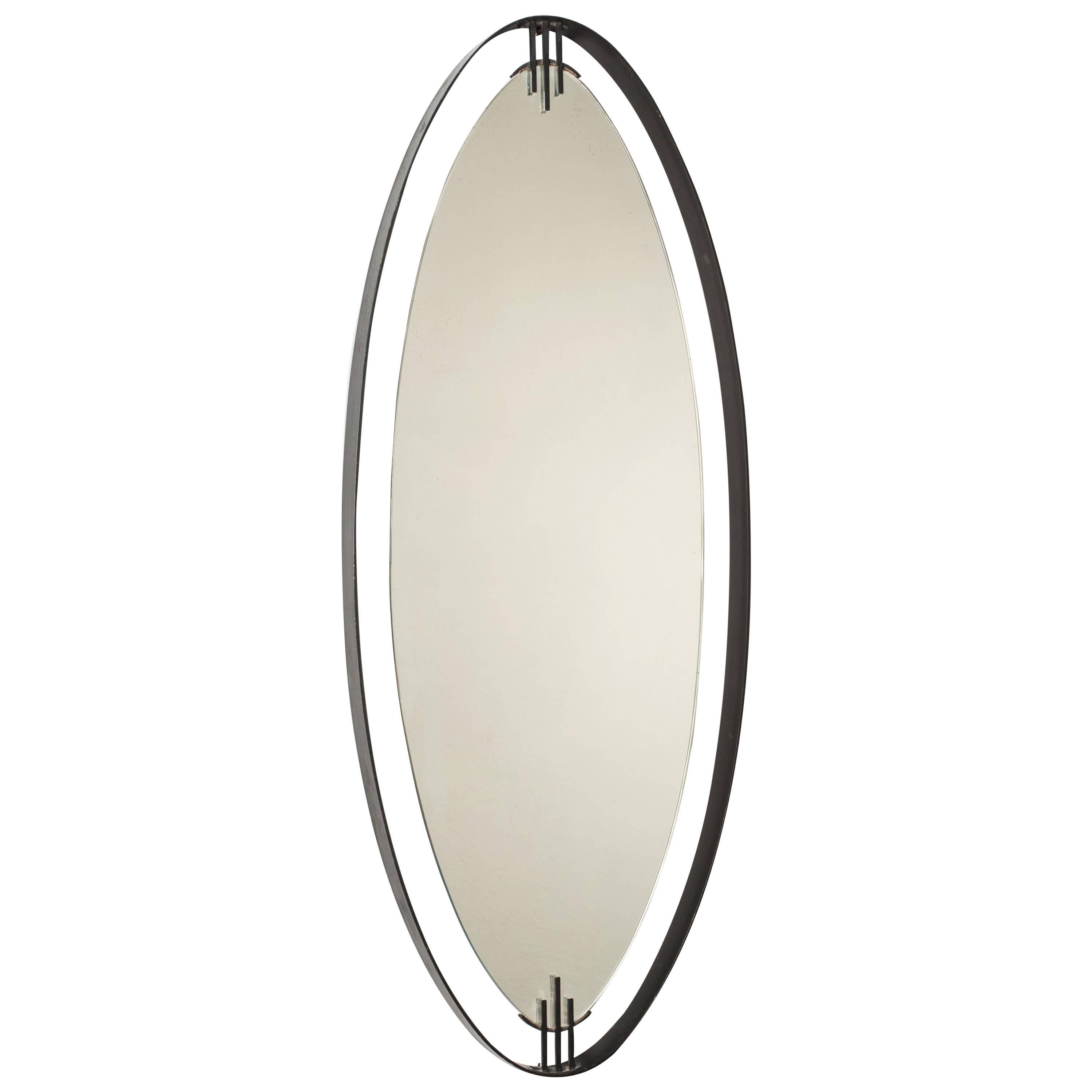 Stunning Oval Mirror by Santambrogio & De Berti