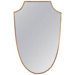 Italian Brass Frame Wall Mirror, circa 1950 9