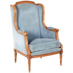 Antique Louis XVI-Style Wingback Chair Circa 1940