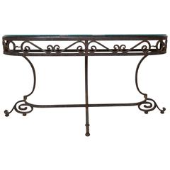 French Art Deco Iron Console Table